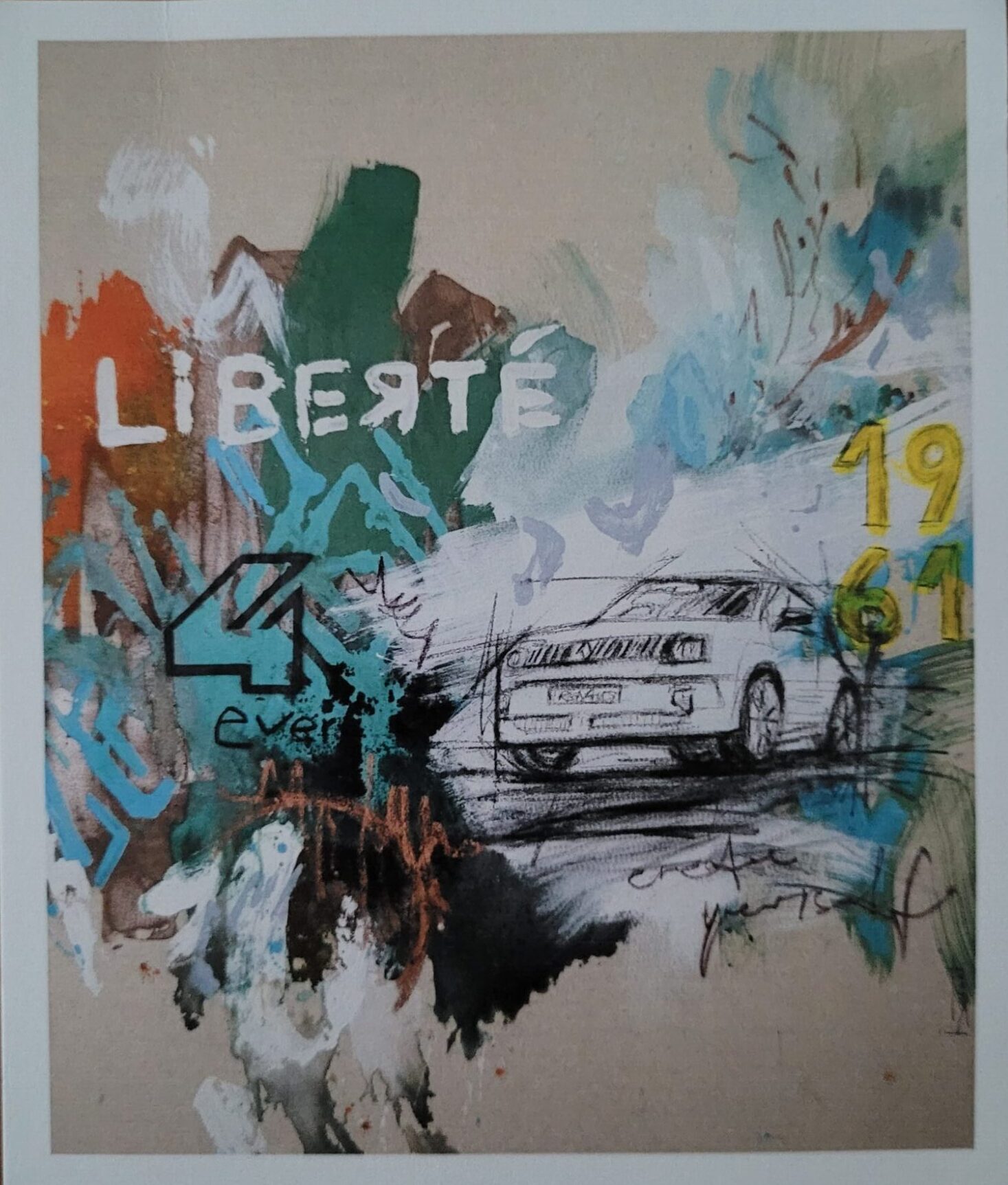 Postkartendruck zu Renault 4 E-TECH; Motiv: Isabel Bernat